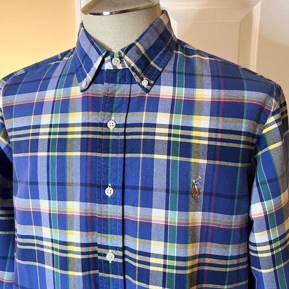 EUC Lot of 2 Men's Ralph Lauren Classic Fit Button Down Plaid Oxford Shirt LARGE - Picture 3 of 5